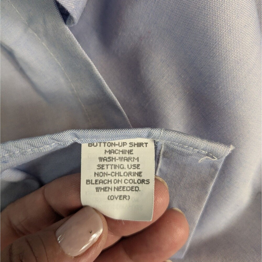 Meeting Street Men's Dress Shirt 16.5 32/33 Blue Wrinkle Resistant Long Sleeve - Picture 5 of 9
